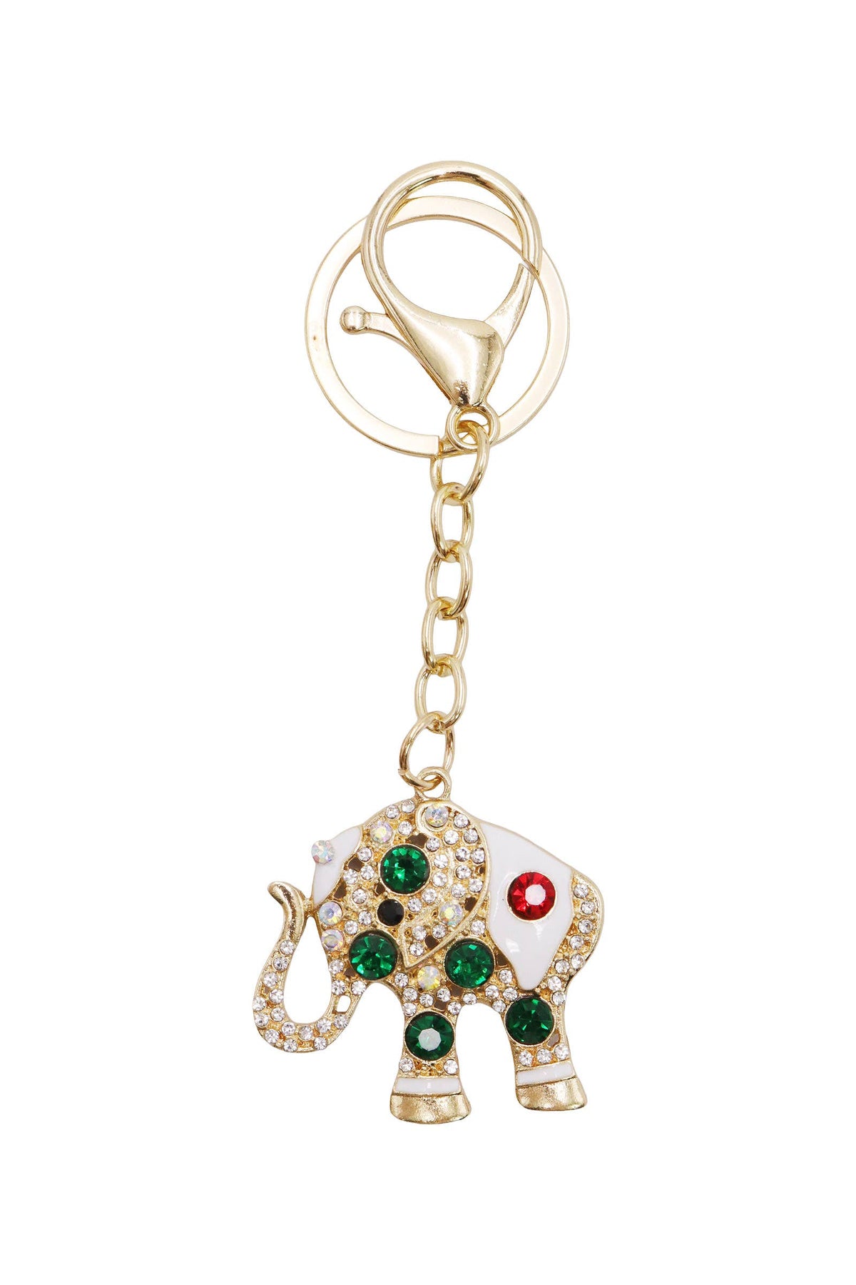 Lucky Ethnic Elephant Rhinestone Key Chain