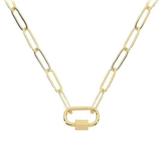 Paperclip Carabiner Charm Necklace