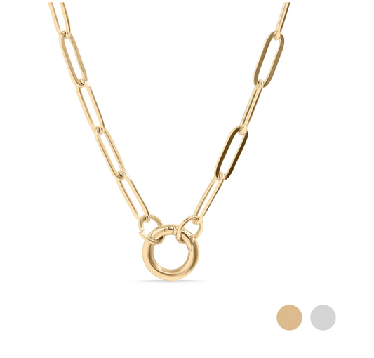 Paperclip Circle Charm Necklace