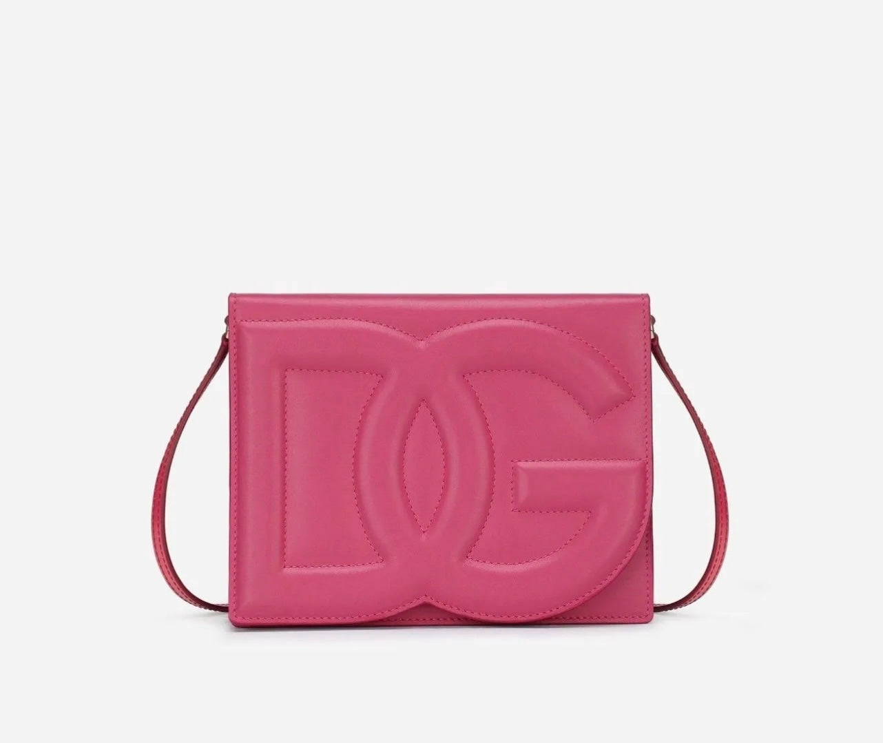 Dolce & Gabbana Hot Pink DG Logo Leather Crossbody