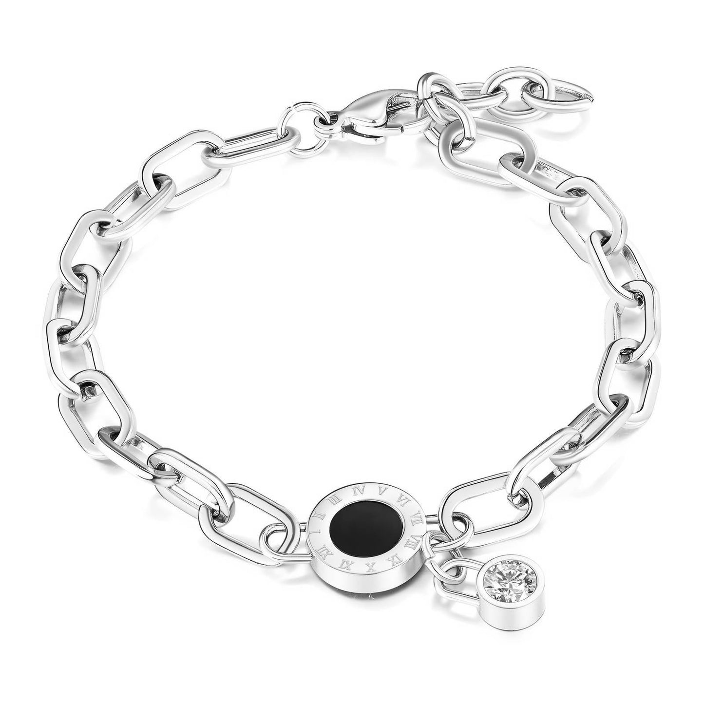 Midnight Roman Eclipse Bracelet (Silver)