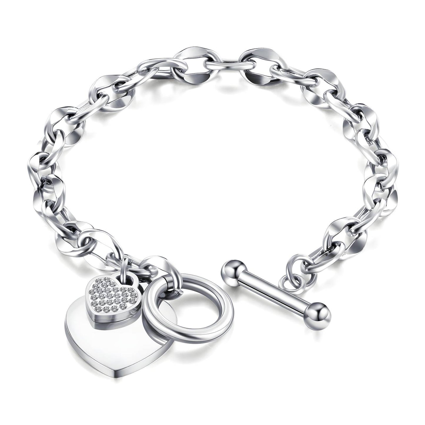 Radiant Heart Charm Bracelet (Silver)