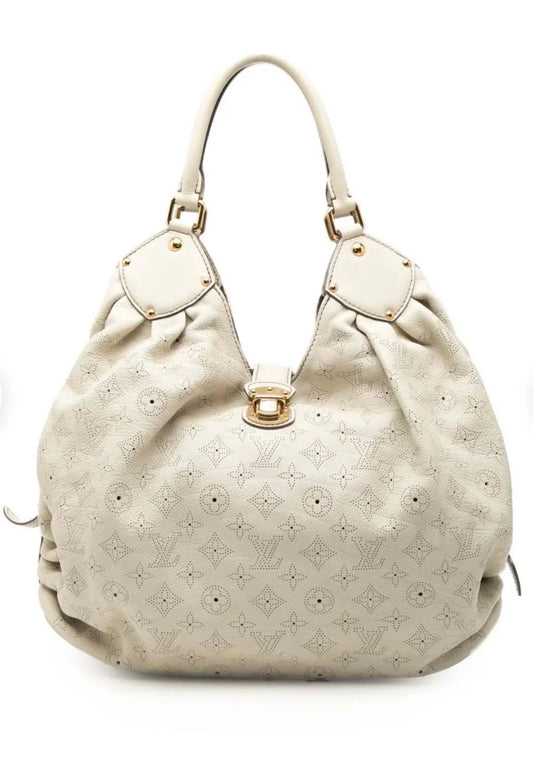 Louis Vuitton Mahina XL GM Magnolia Perforated Leather Hobo Bag