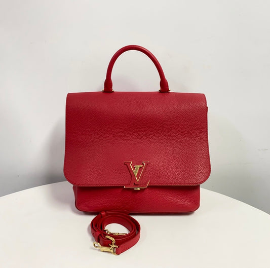 Louis Vuitton Lockme Ever MM Red Leather Top Handle Shoulder Bag