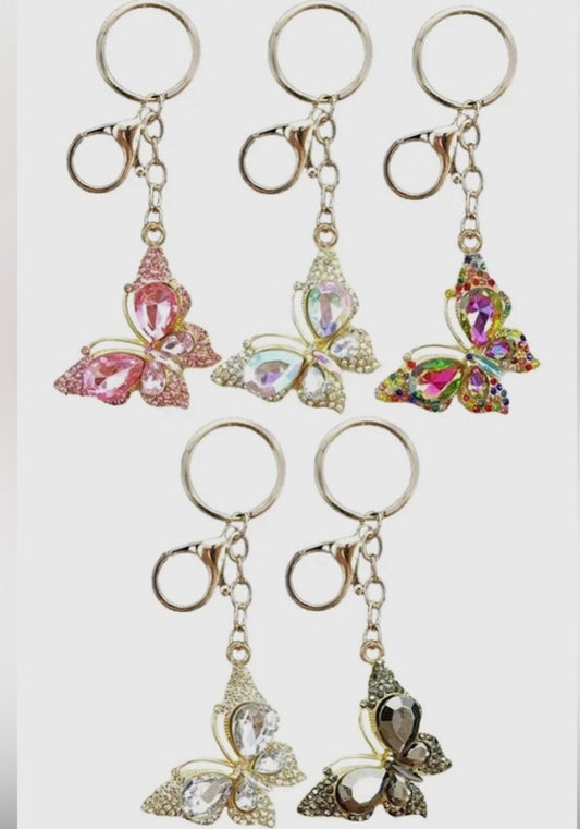 Crystal Butterfly Bag Charm – Y2K Trendy Accessory Keychain