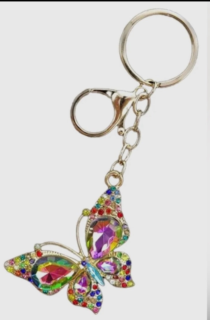 Crystal Butterfly Bag Charm – Y2K Trendy Accessory Keychain