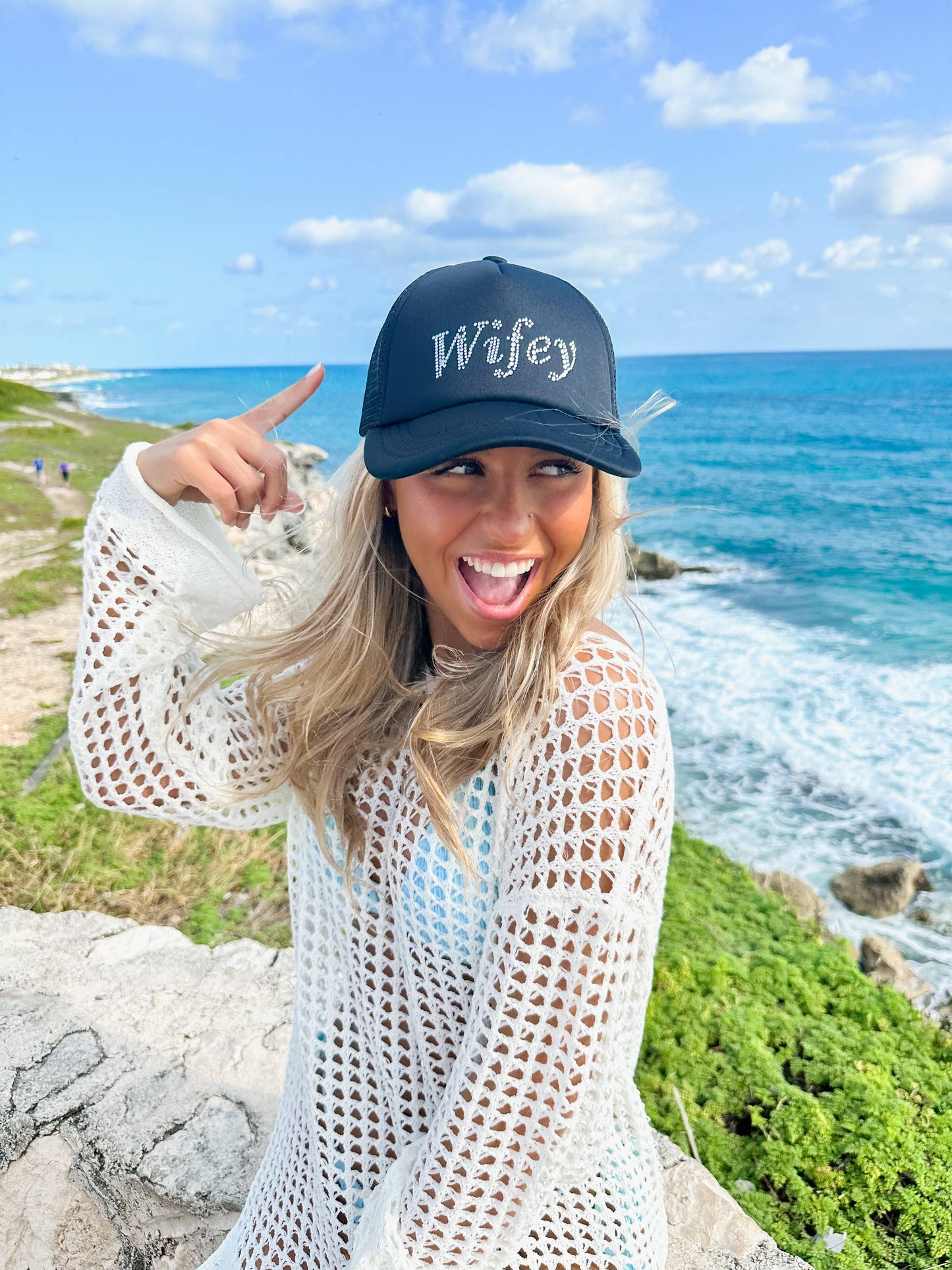 Wifey Rhinestone Trucker Hat