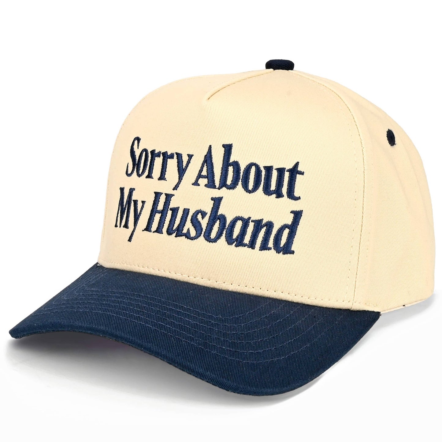 C.C SORRY ABOUT MY HUSBAND Letter Two Tone Trucker Hat