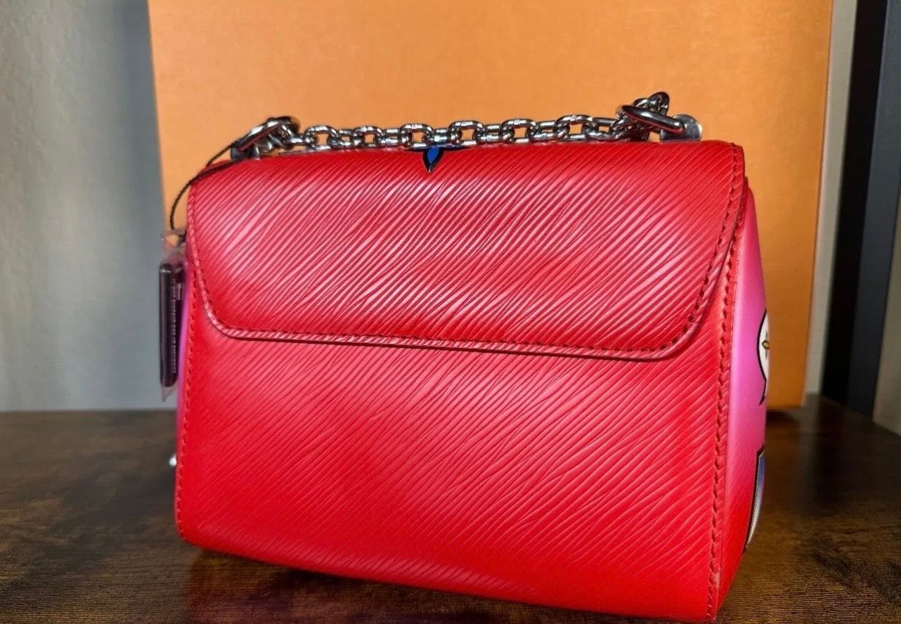 Louis Vuitton Twist PM Kawaii Blossom Ombré Epi Leather Shoulder Bag in Pink & Red