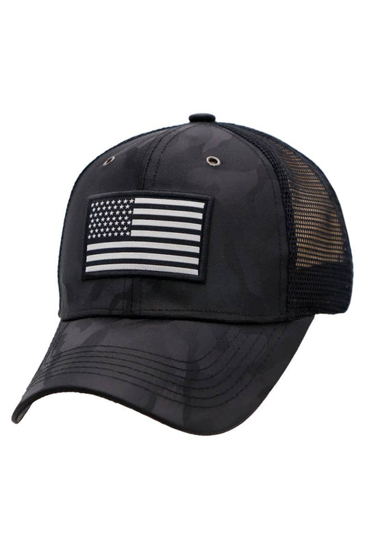 American Flag Camo Mesh Trucker Hat