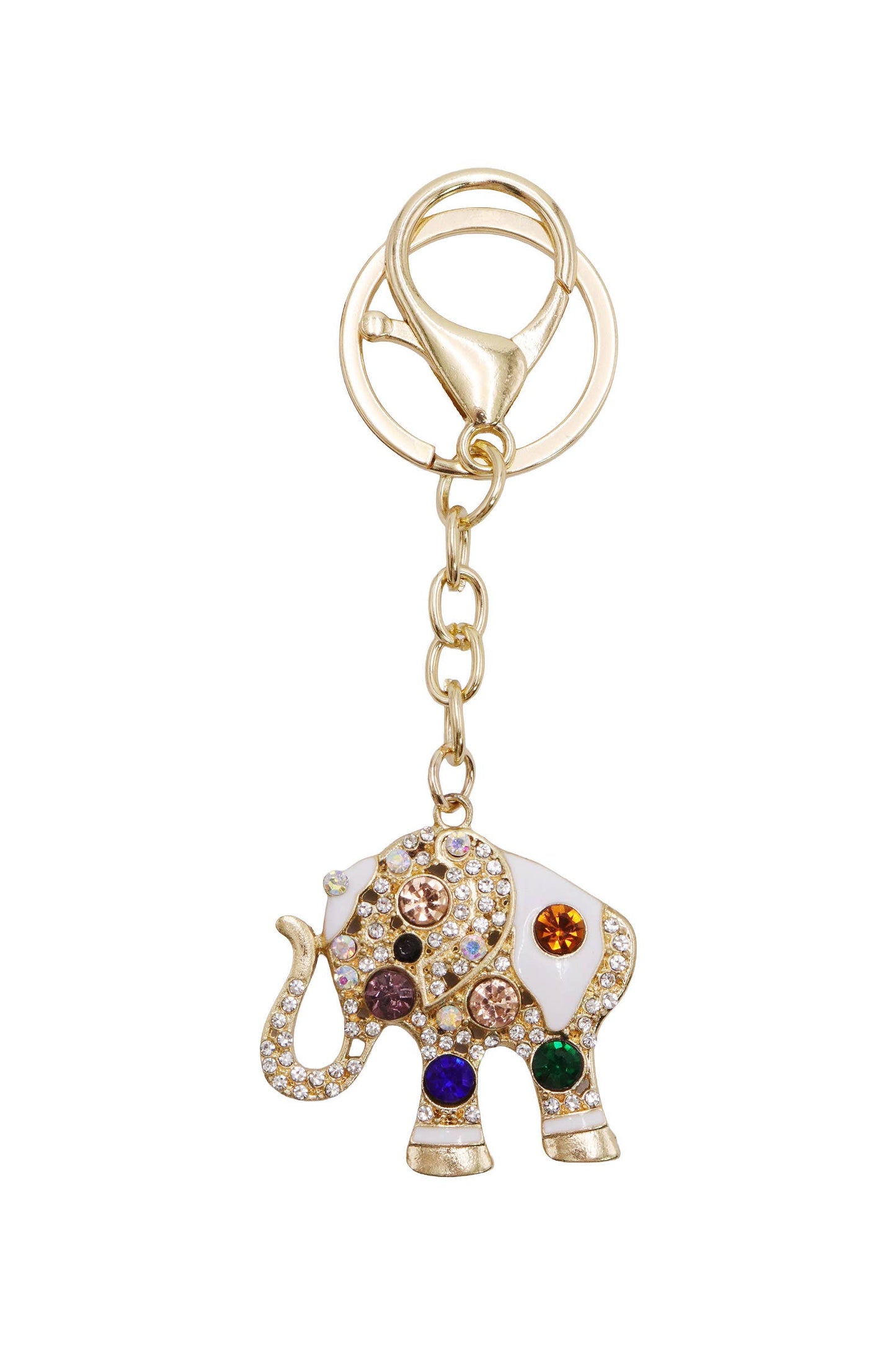 Lucky Ethnic Elephant Rhinestone Key Chain