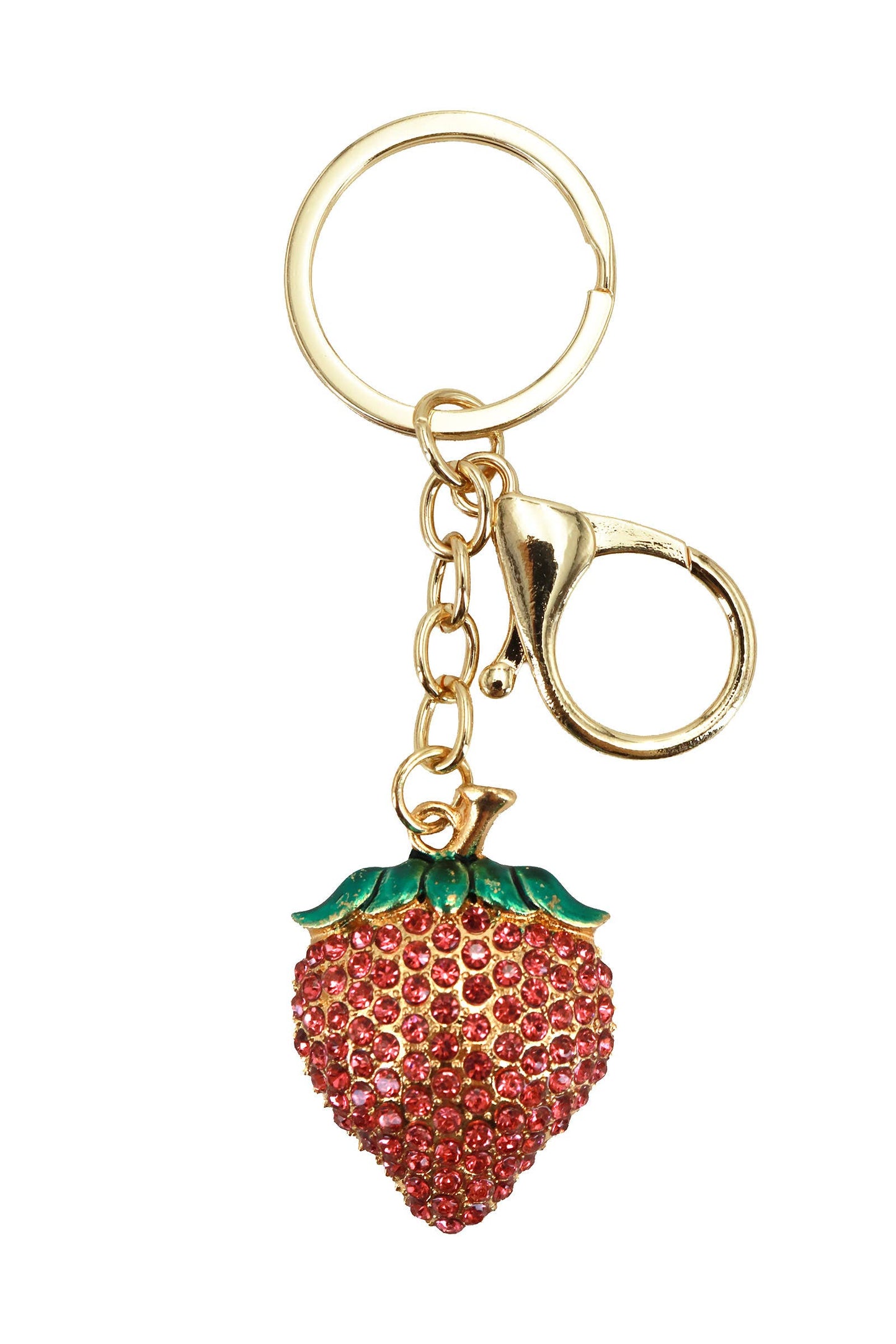 Bling Rhinestone Strawberry Key Chain