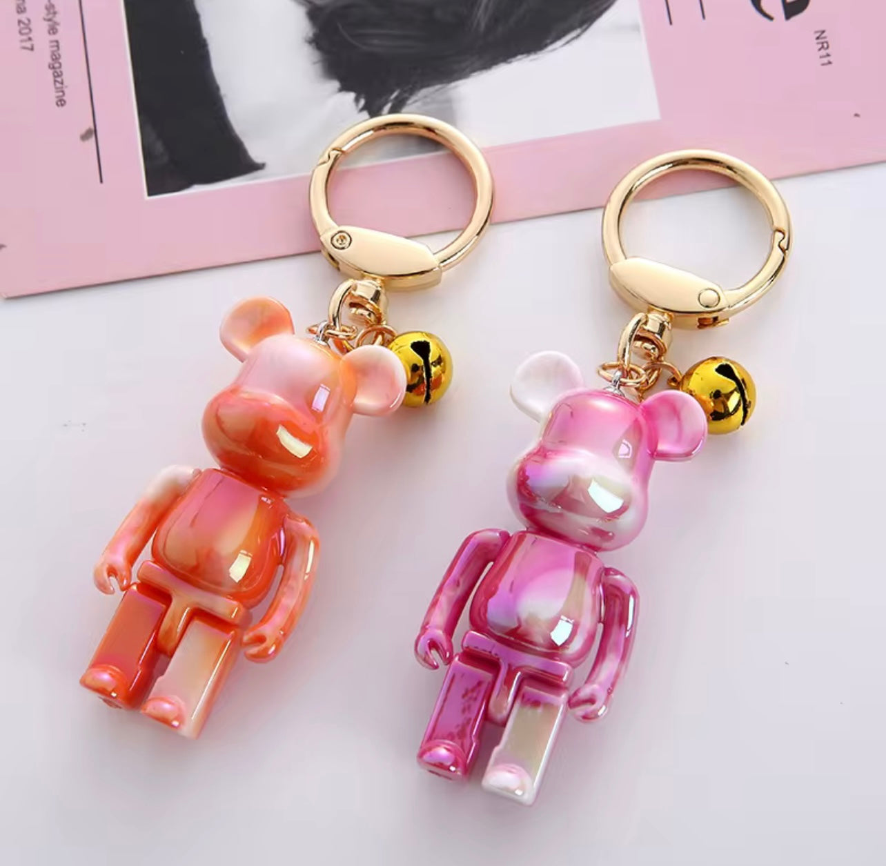 Iridescent Bear Bag Charms