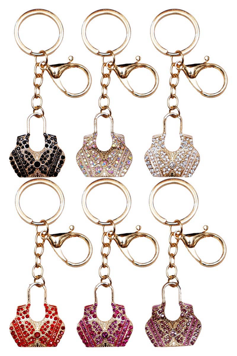 Butterfly Handbag Bling Rhinestone Key Chain