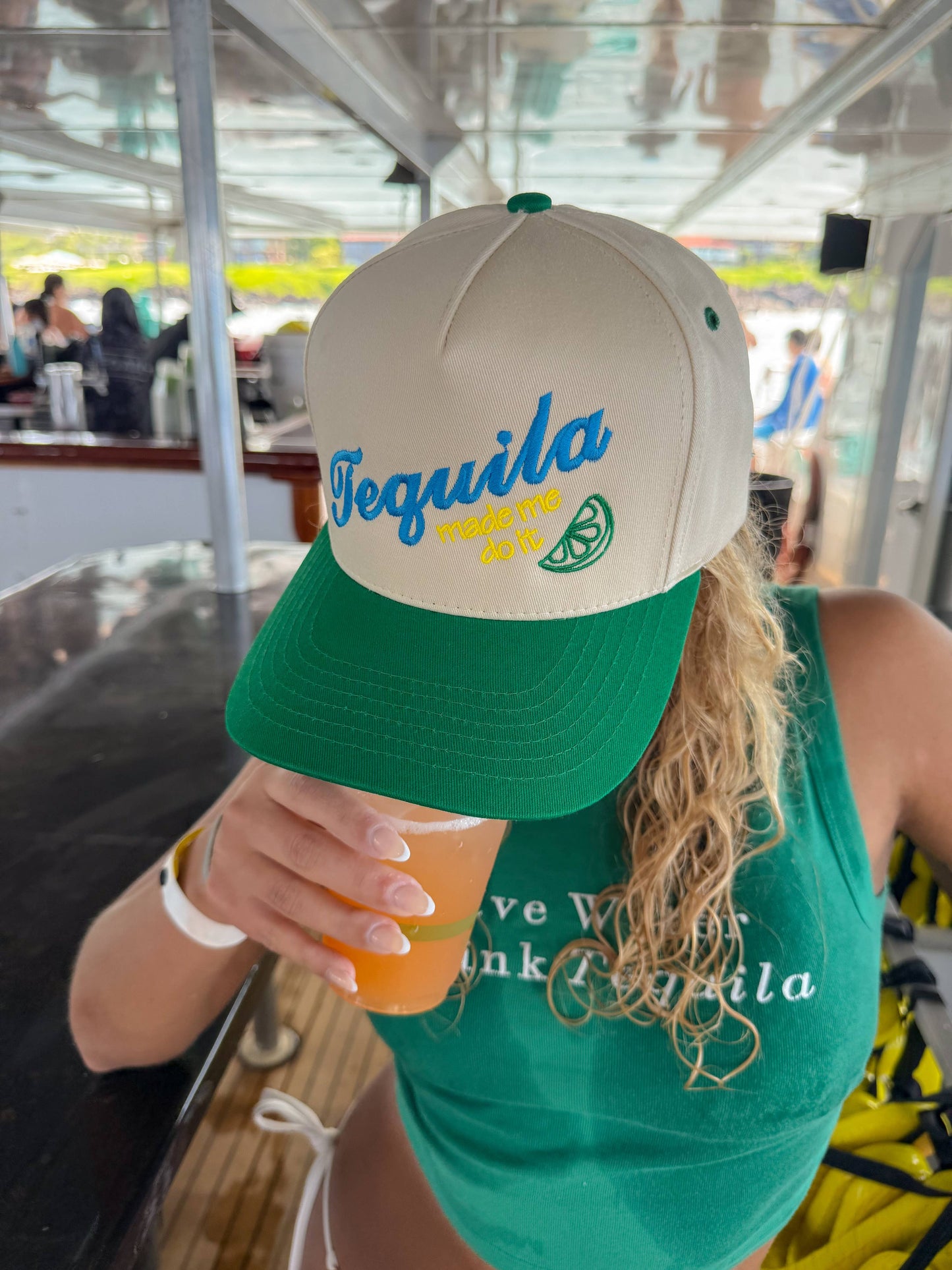 Tequila Made Me Embroidered Trucker Hat