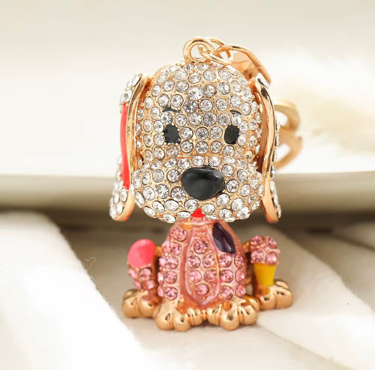 Bling Puppy Purse Charm - Crystal Rhinestone Keychains