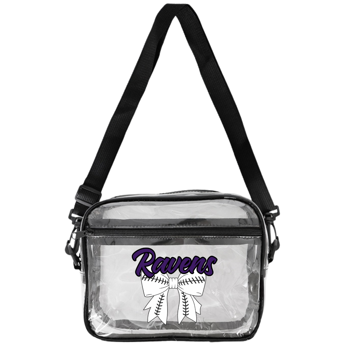 Clear Crossbody Stadium / Concert Bag - Raven Bow