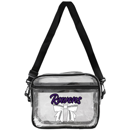 Clear Crossbody Stadium / Concert Bag - Raven Bow