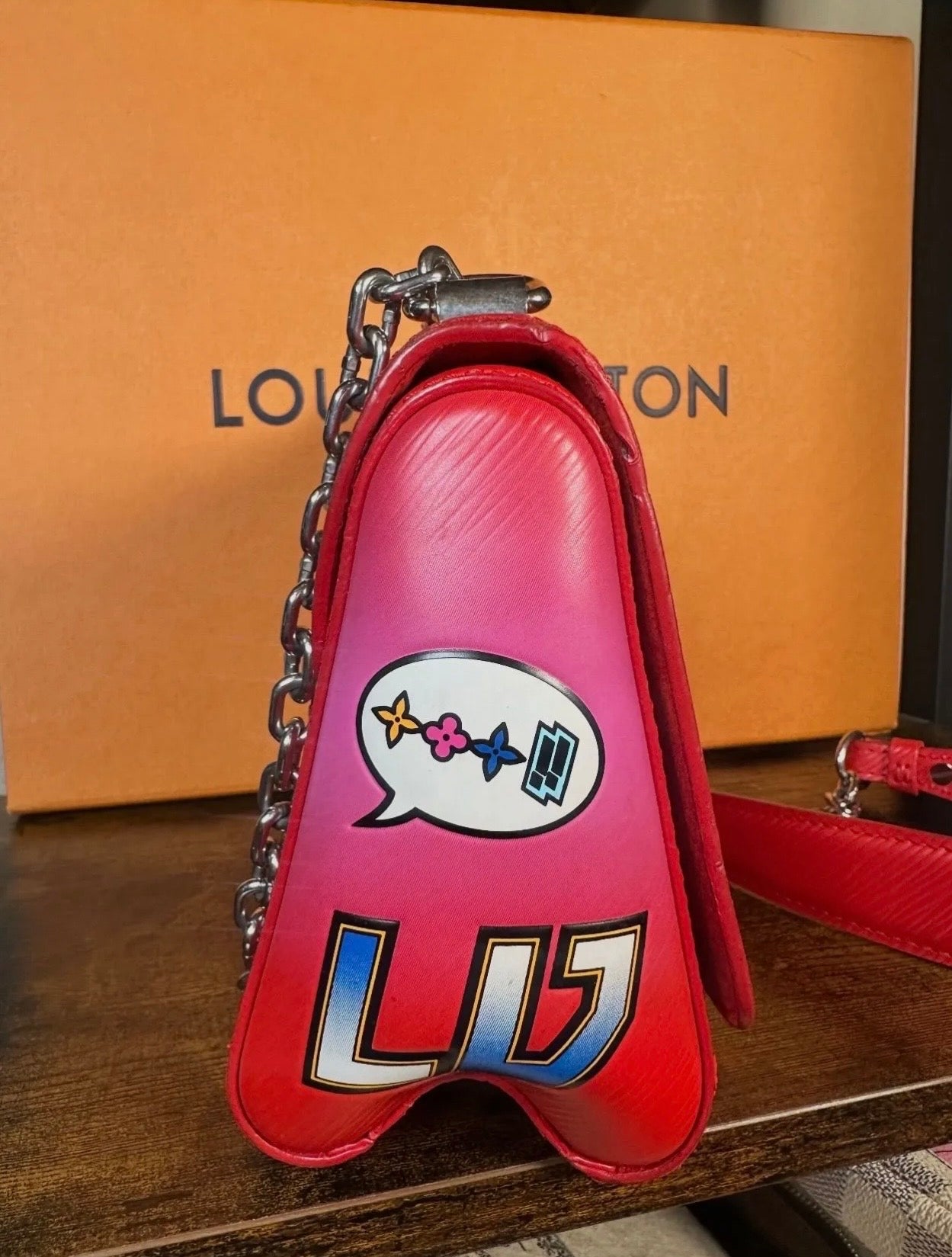 Louis Vuitton Twist PM Kawaii Blossom Ombré Epi Leather Shoulder Bag in Pink & Red