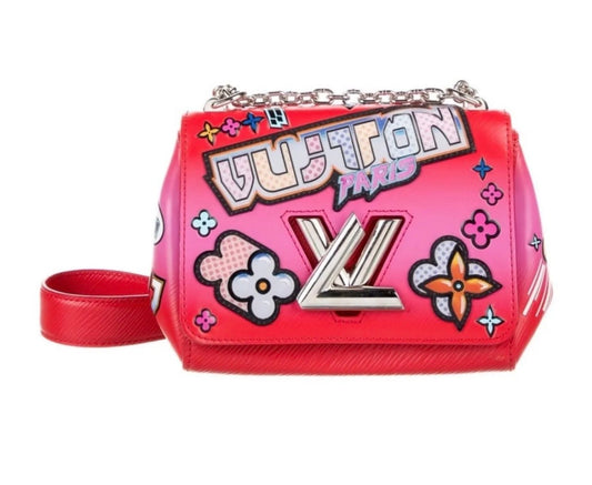 Louis Vuitton Twist PM Kawaii Blossom Ombré Epi Leather Shoulder Bag in Pink & Red