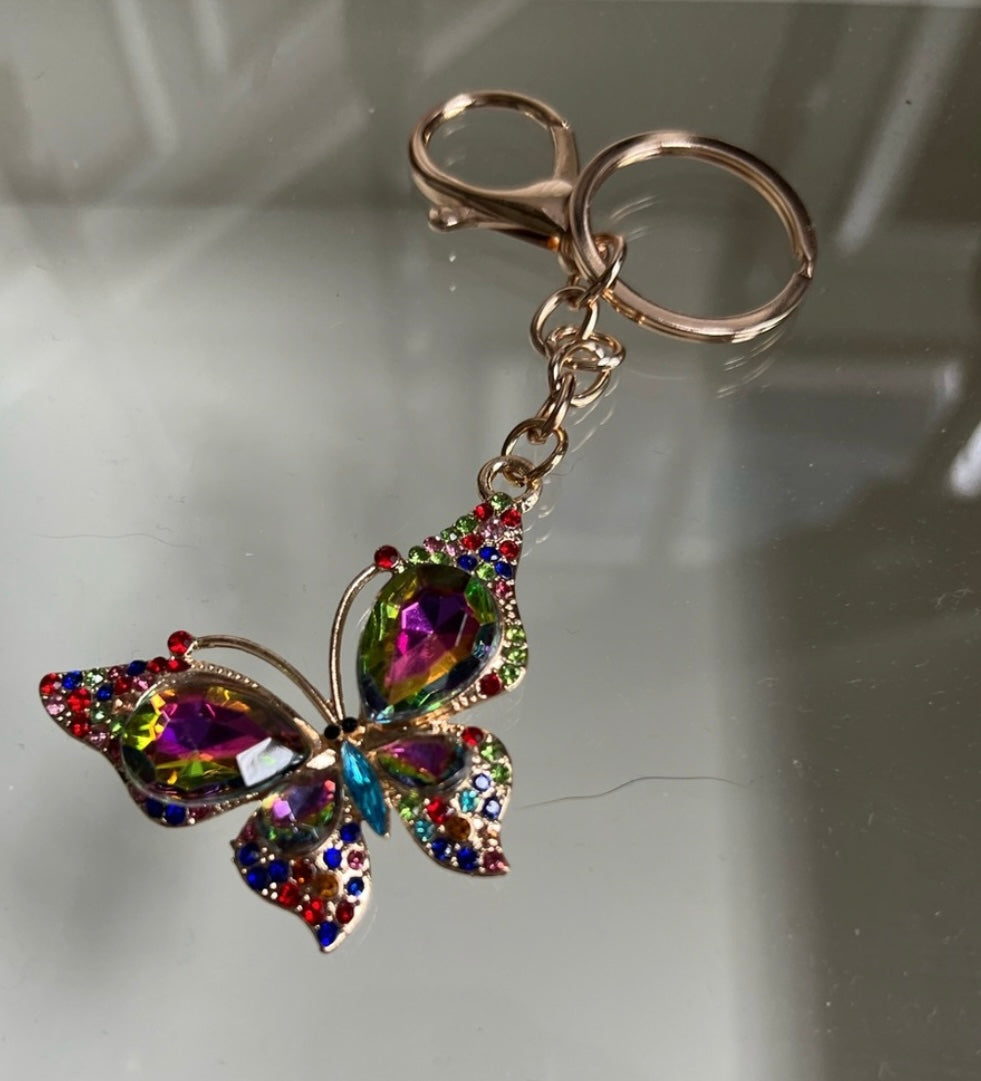Crystal Butterfly Bag Charm – Y2K Trendy Accessory Keychain