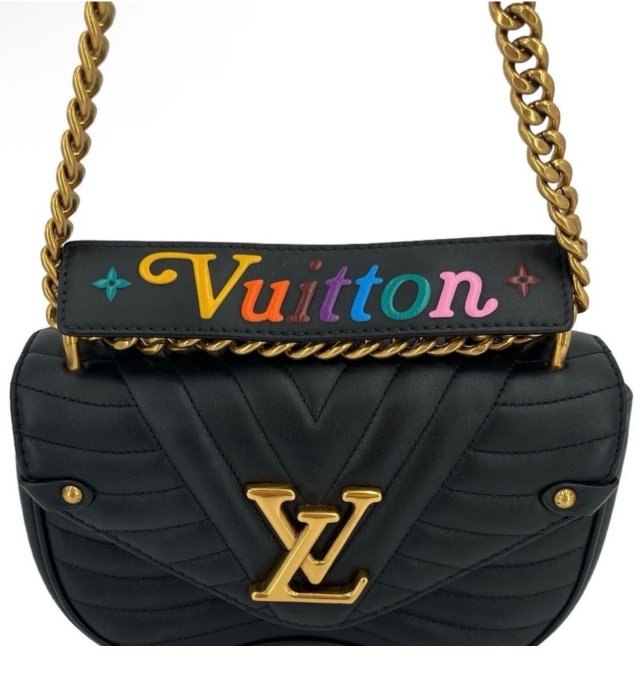 Louis Vuitton New Wave PM Chain Bag Black Leather