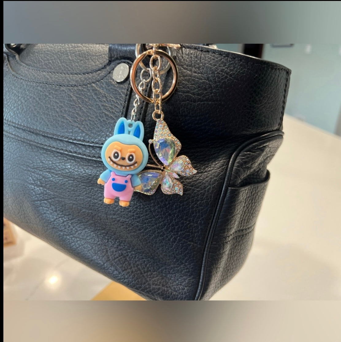 Crystal Butterfly Bag Charm – Y2K Trendy Accessory Keychain