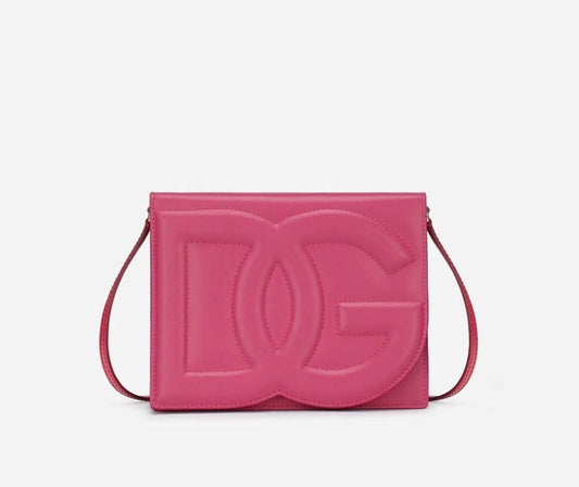 Dolce & Gabbana Hot Pink DG Logo Leather Crossbody