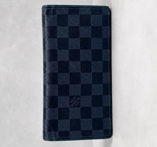 Louis Vuitton Brazza Wallet Damier Graphite – Blue Contrast Stitching