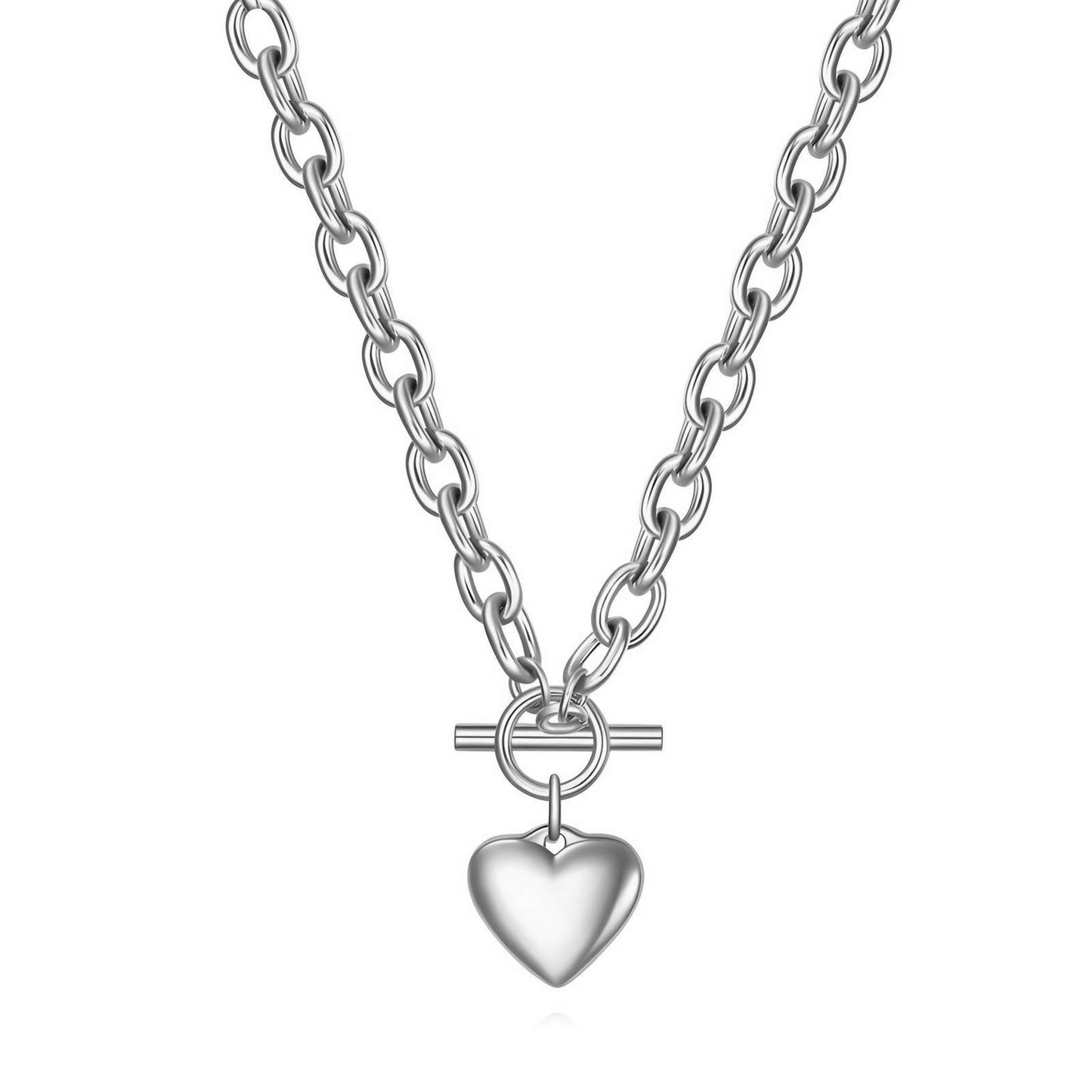 Radiant Heart Toggle Necklace (Silver)