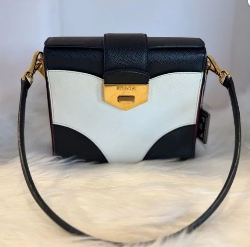 Prada Saffiano Colorblock Box Bag