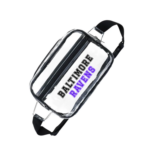Clear Fanny Pack / Crossbody Stadium / Concert Bag - Baltimore Ravens