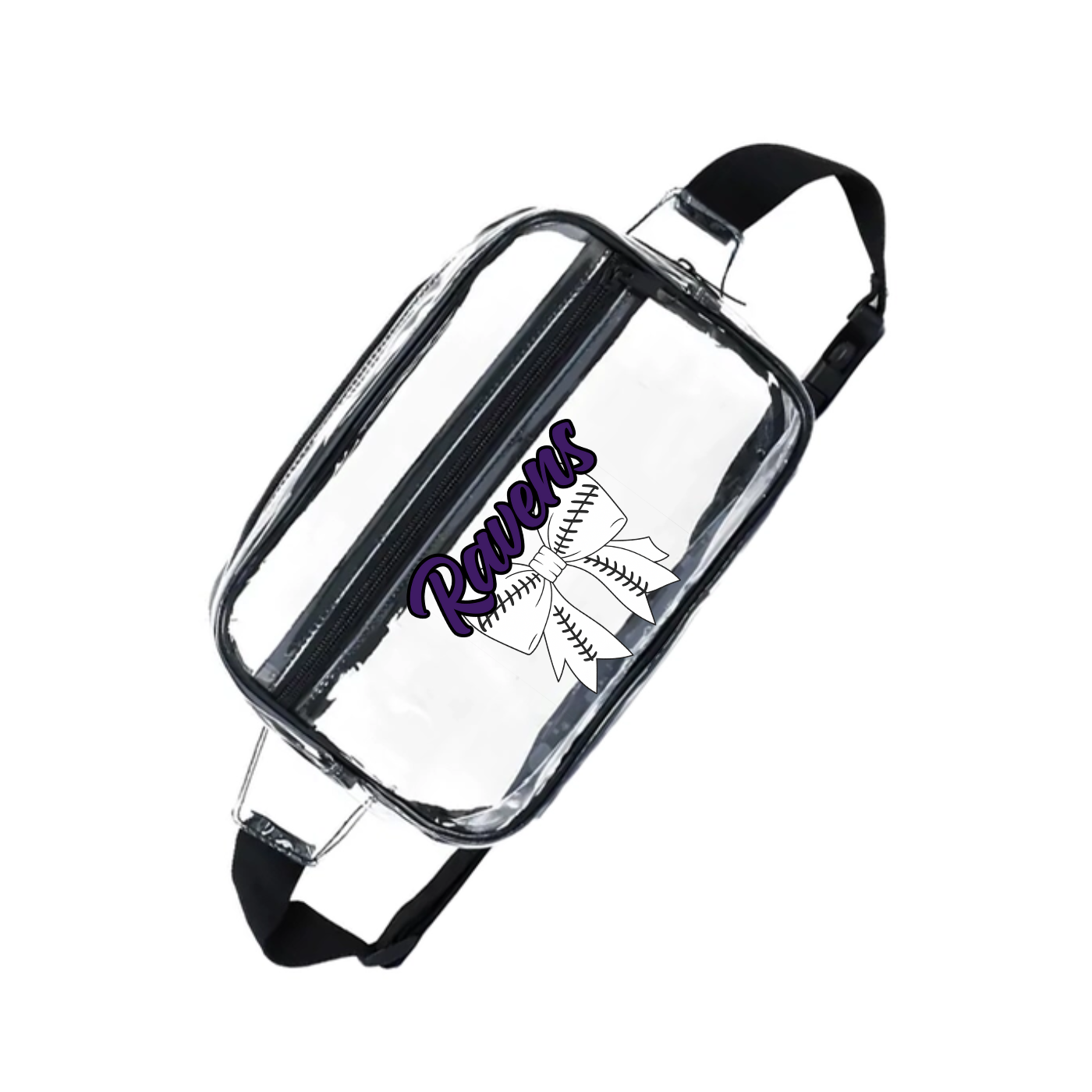 Clear Fanny Pack / Crossbody Stadium / Concert Bag - Raven Bow