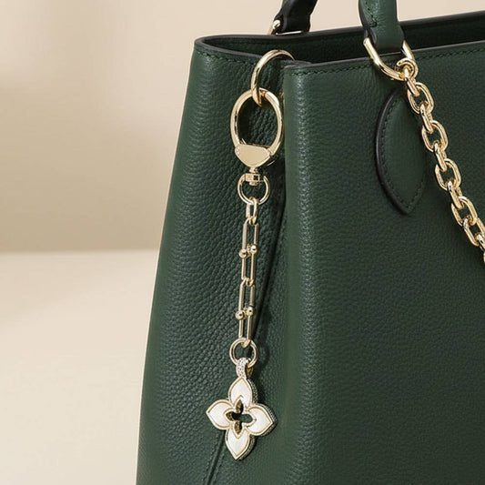 Mother of Pearl Flower Bag Charm & Keychain