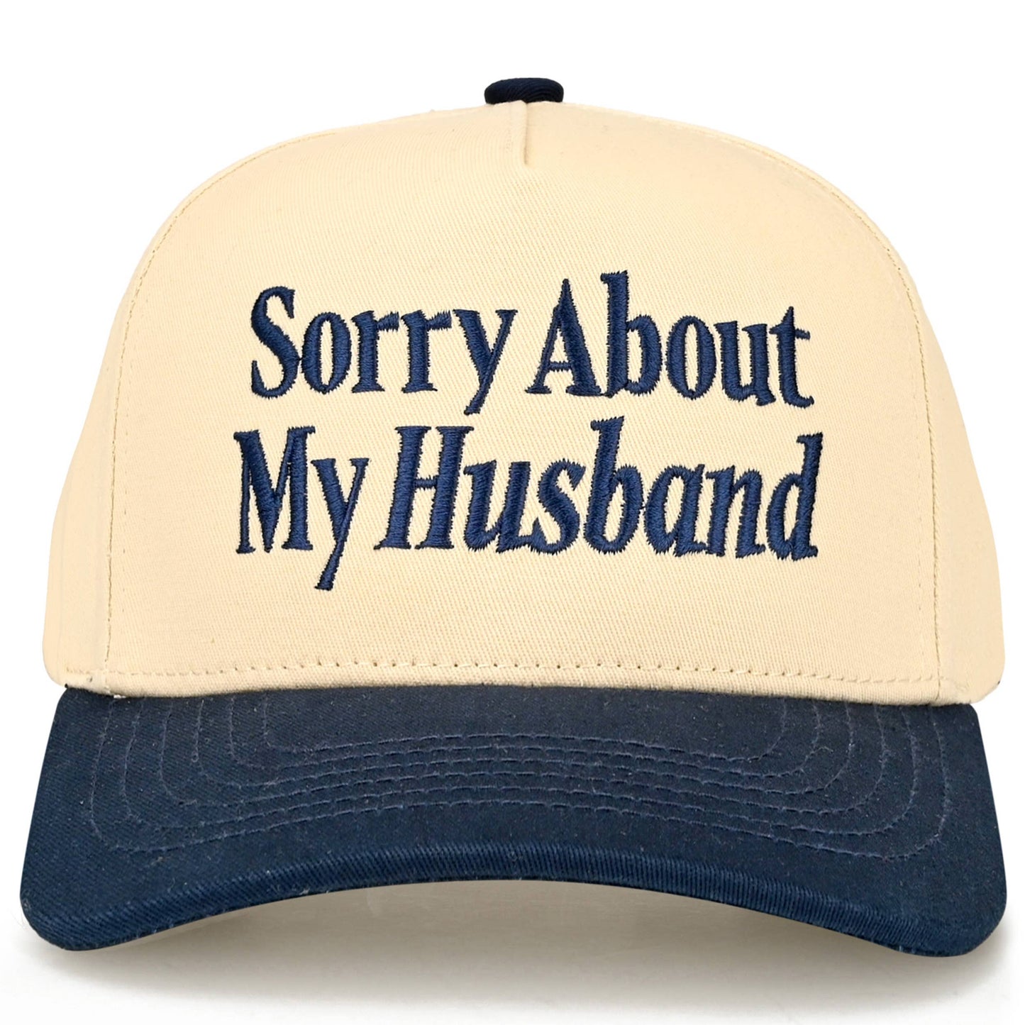 C.C SORRY ABOUT MY HUSBAND Letter Two Tone Trucker Hat