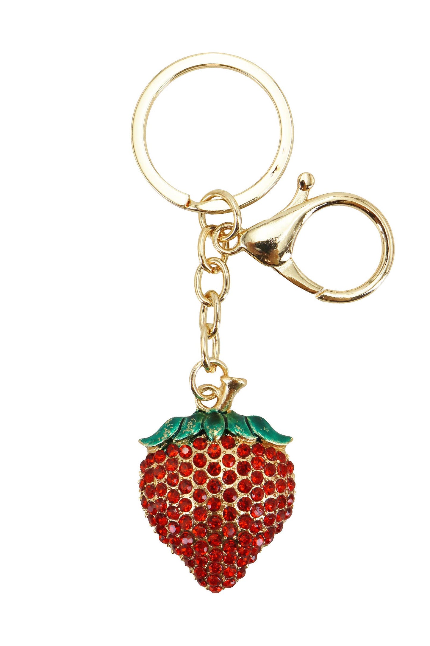 Bling Rhinestone Strawberry Key Chain