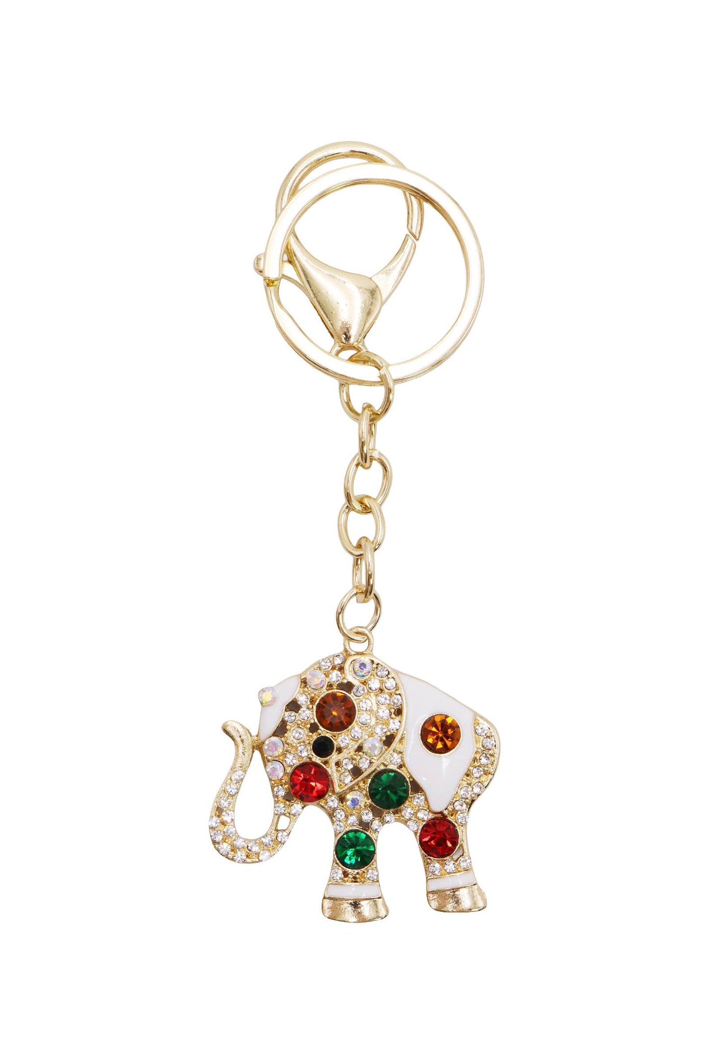 Lucky Ethnic Elephant Rhinestone Key Chain